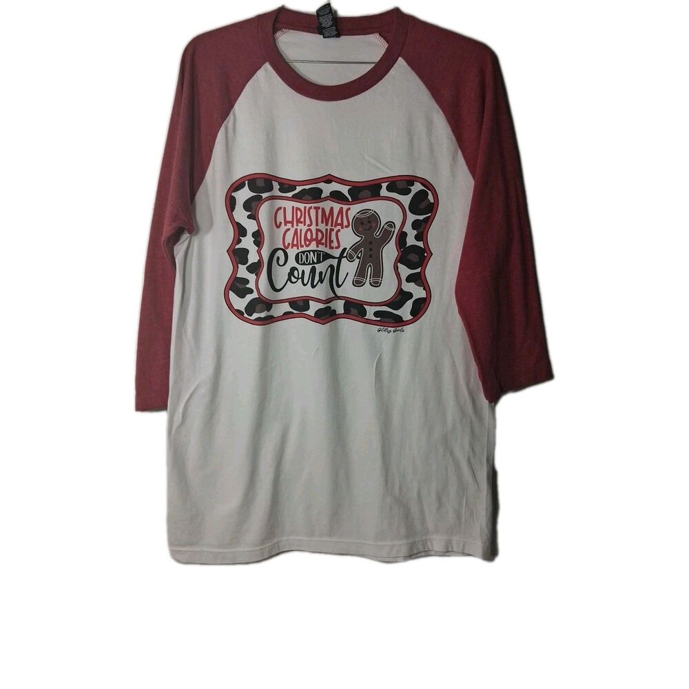 NWOT Glitzy Girlz Women Christmas Gingerbread  Shirt